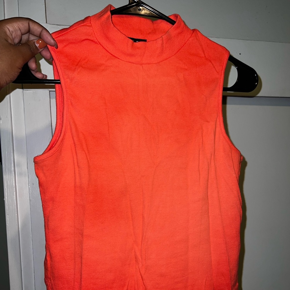 Mock Neck Rib Knit Crop Top